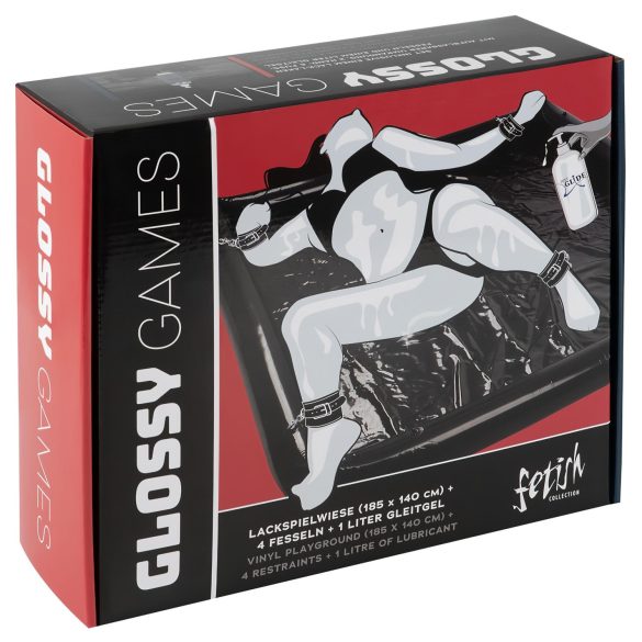 / Fetish Glanzende Games - Orgiezwembad met Handboeien (140x185cm)