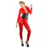 Late X dames catsuit met lange mouwen (rood) - S
