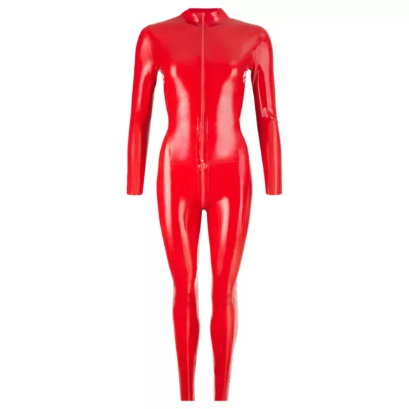 Late X dames catsuit met lange mouwen (rood) - M