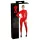Late X dames catsuit met lange mouwen (rood) - L