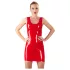 Late X mouwloze latex minijurk (rood) - 2XL