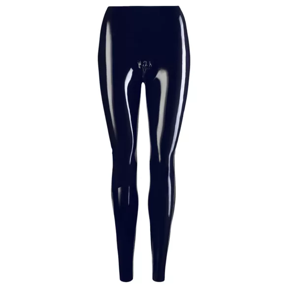 Latex legging met rits (zwart) - S
