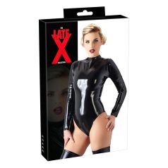 LATEX - lange mouw body voor dames (zwart)
