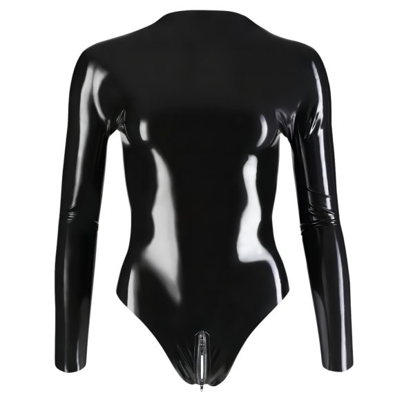 LATEX - damesbody met lange mouwen - zwart