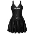 LATEX - minijurk met ruchrok (zwart) - M