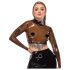LATEX - Transparante latex top (transparant-zwart) - M