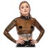 LATEX - Transparante latex top (transparant-zwart) - M