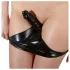 Late X damesstring met interne dildo (zwart)