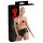 Latex damesstring met condoom (zwart)