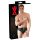 LATEX - herenslip met interne penis en anaal dildo (zwart) - XL