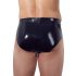 LATEX - heren slip met interne kegelvormige anaal dildo (zwart) - M