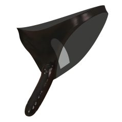 LATEX - slip met dubbele dildo - zwart (S-L)