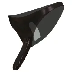 Late X zwarte slip met interne en externe dildo (S-L)