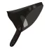 Latex slip met externe en interne dildo (zwart, S-L)
