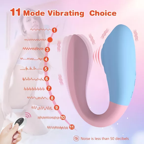 Mrow 03 - oplaadbare waterdichte duo vibrator - blauw/roze