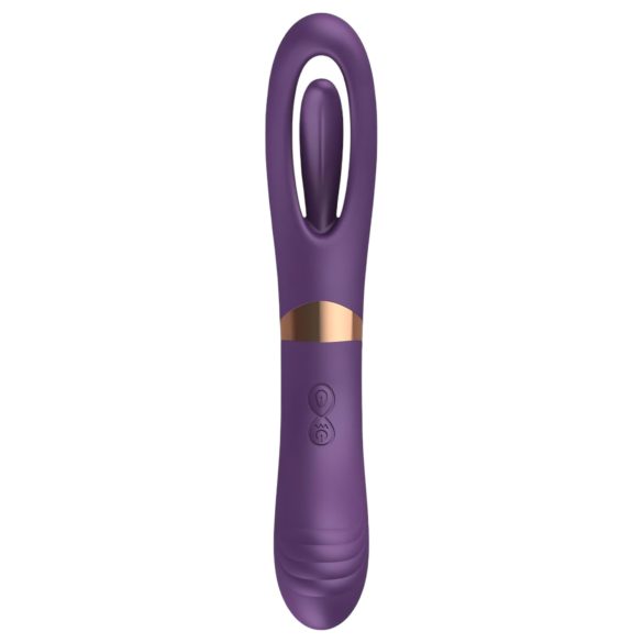 Funny Me Dual - vibrator met tongfunctie en dubbele motor - oplaadbaar - paars
