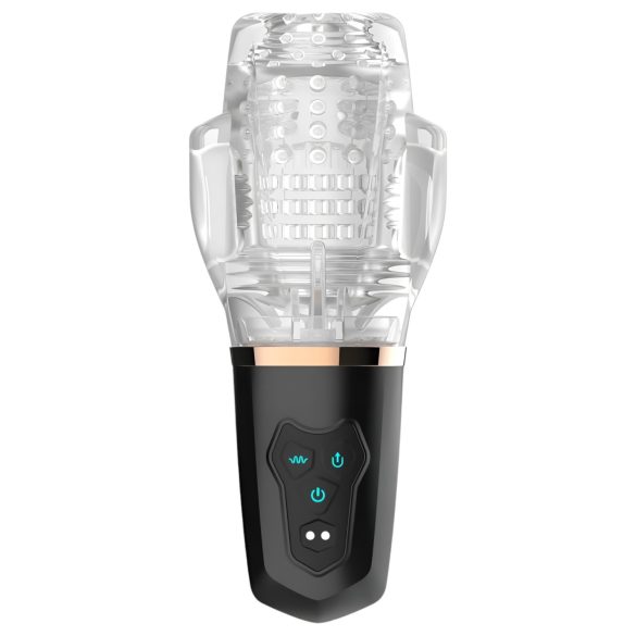 Funny Me Rocket Cup - masturbator met zuig- en trilfunctie - transparant zwart