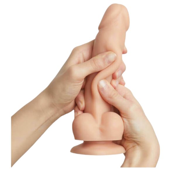 Strap-on-me S - dubbel-laags zuignap dildo (natuurlijk)