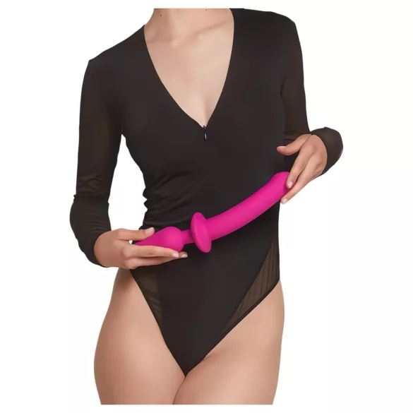 Strap-on-me Switch Semi-Realistic L - 2-in-1 siliconen dildo (roze)