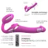 Strap-on-me - strap-on vibrator met luchtdrukstimulatie - siliconen - roze - M