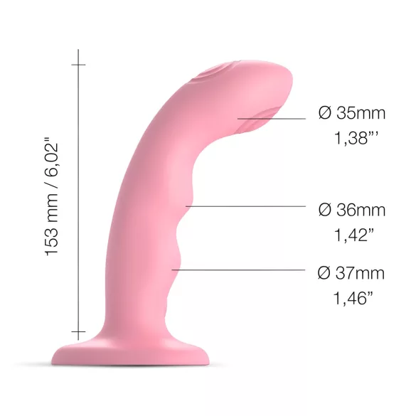 Strap-on-me M - waterdichte, pulserende G-spot vibrator (roze)