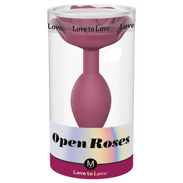 Love to Love Open Roses M - siliconen anaalplug (rood)
