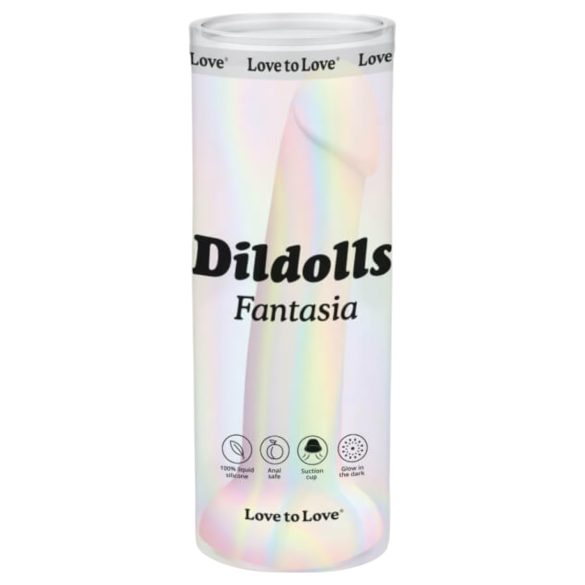 Dildolls Fantasia - gestreepte siliconen dildo met zuignap