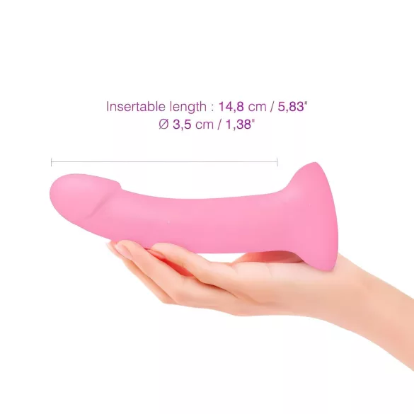 Dildolls Glitzy - zuignap siliconen dildo (roze)