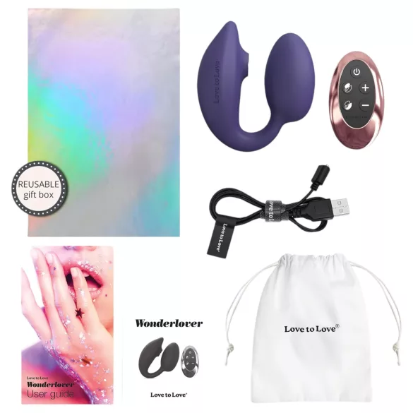 Love to Love Wonderlover - G-punt vibrator, clitorisstimulator (donkerpaars)