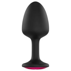   Dorcel - anale plug met roze steen - siliconen - zwart - maat M