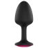 Dorcel - anale plug met roze steen - siliconen - zwart - maat M