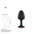 Dorcel - anale plug met roze steen - siliconen - zwart - maat M