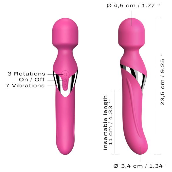 Dorcel Dual Orgasms - oplaadbare 2-in-1 masserende vibrator (roze)