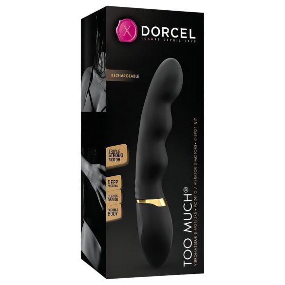 Dorcel Too Much 2.0 - oplaadbare vibrator met 3 motoren - zwart/goud