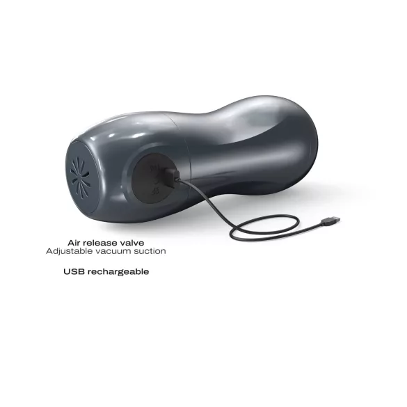 Dorcel Blowjoy Vibe - zuigende en vibrerende oplaadbare masturbator (grijs)