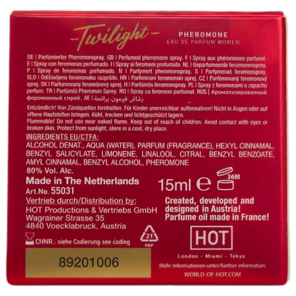 HOT Twilight - feromonen parfum voor vrouwen - geurend - 15ml