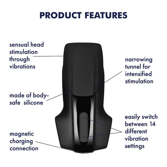 Satisfyer Men Vibration - penismassager met vibratie - oplaadbaar - zwart
