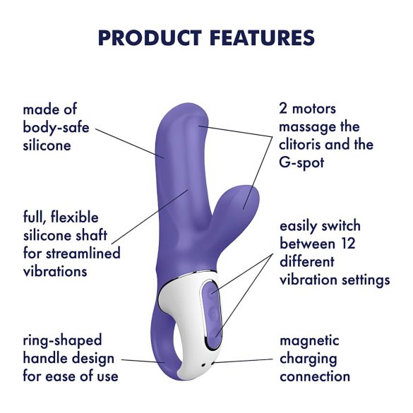 Satisfyer Magic Bunny - vibrator met clitorisstimulator - waterdicht - blauw