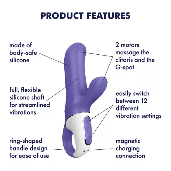 Satisfyer Magic Bunny - waterdichte vibrator met clitorisstimulator (paars)