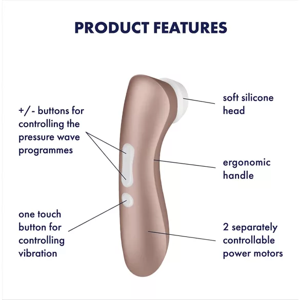 Satisfyer Pro 2+ - clitorisstimulator vibrator - oplaadbaar - bruin
