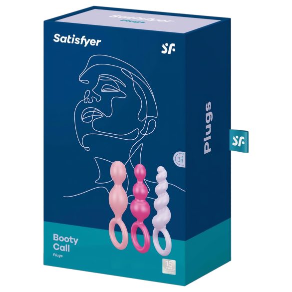 Satisfyer Booty Call - anaal plug set - siliconen - 3 stuks - multi color