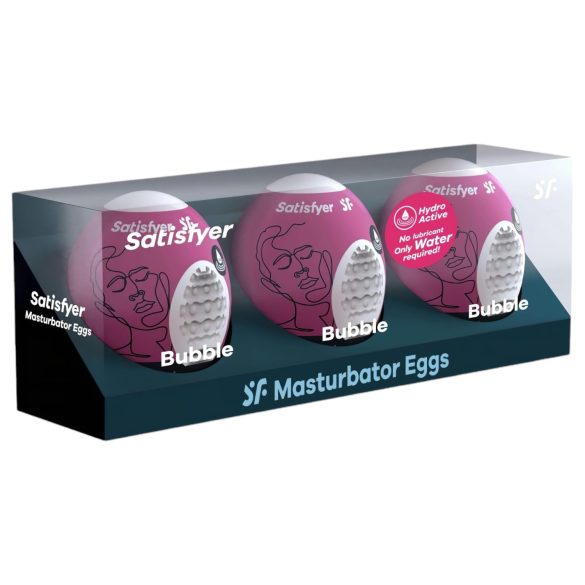 Satisfyer Egg Bubble - masturbatorei set - silicone - 3 stuks