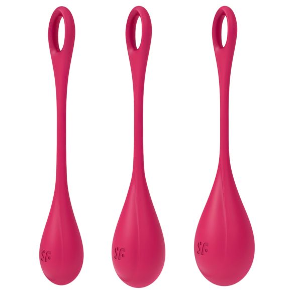 Satisfyer Yoni Power 1 - Kegelballen set - 3 stuks - rood