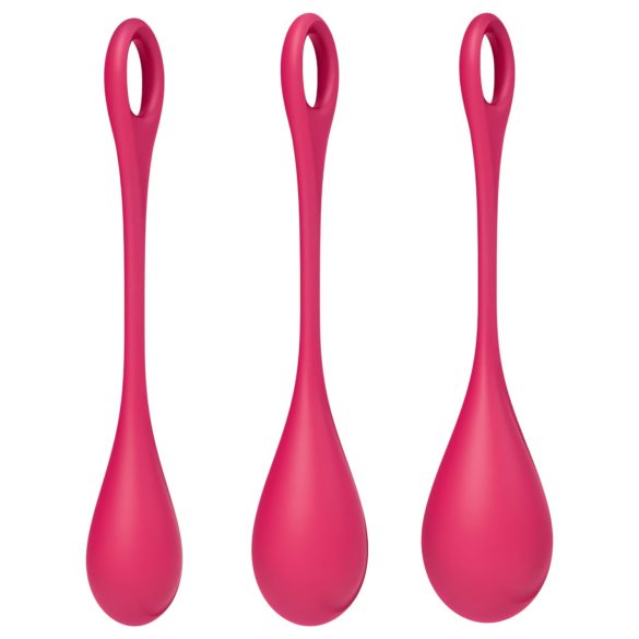 Satisfyer Yoni Power 1 - Kegelballen set - 3 stuks - rood