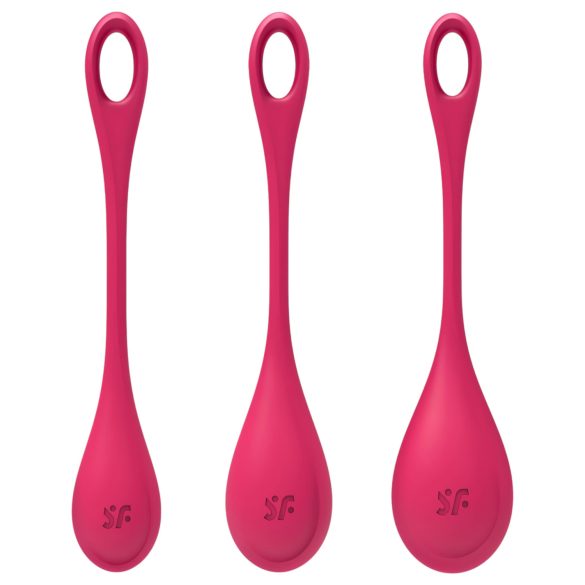 Satisfyer Yoni Power 1 - Kegelballen set - 3 stuks - rood