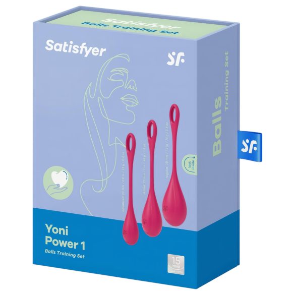 Satisfyer Yoni Power 1 - Kegelballen set - 3 stuks - rood