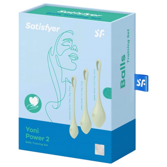 Satisfyer Yoni Power 2 - groene kegelset (3 stuks)