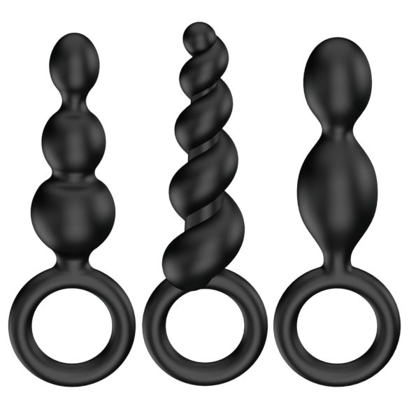 Satisfyer Booty Call - anaal plug set - siliconen - zwart - 3 stuks