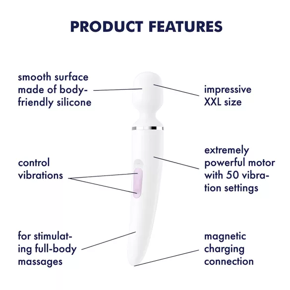 Satisfyer Wand-er Woman - waterdichte massage‑vibrator (wit)
