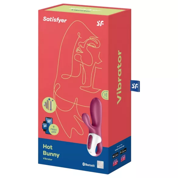 Satisfyer Hot Bunny - App-gestuurde verwarmde vibrator met clitorisstimulator (rood)